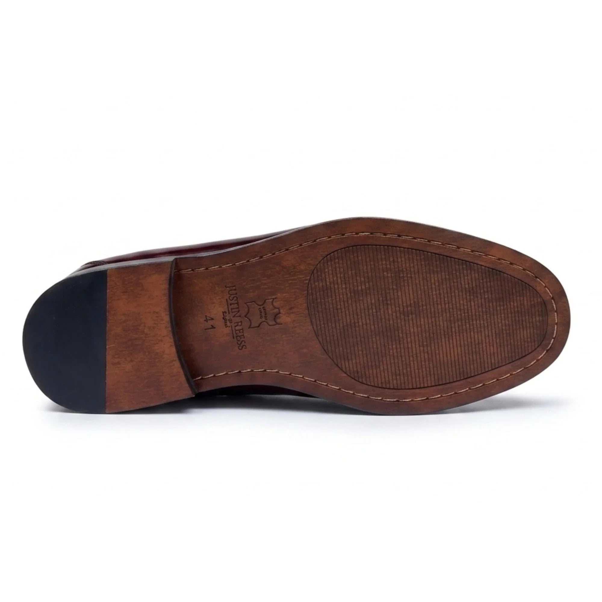 Joseph - Mocasini bărbătești din piele lăcuită, de culoare vișinie, tip penny