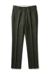 Joshua - Pantaloni bărbătești verzi în carouri tweed