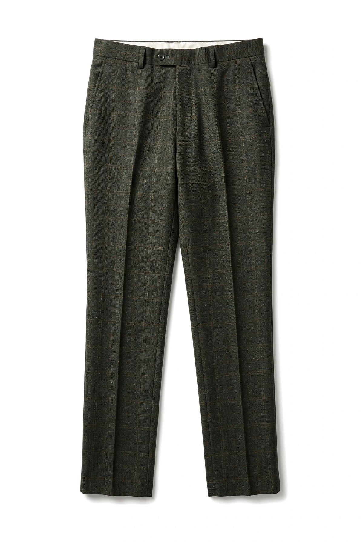 Joshua - Pantaloni bărbătești verzi în carouri tweed
