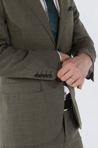 Kurt Men's Sage Green 3-Piece Tailored Fit Suit for Summer Weddings