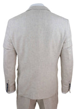 Mens Cream Vintage 3 Piece Suit