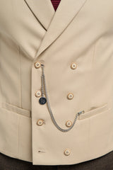 Vestă bărbătească cu două rânduri de nasturi și lanț - Cavani Lennox