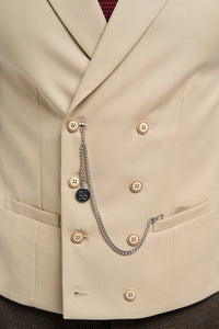 Vestă bărbătească cu două rânduri de nasturi și lanț - Cavani Lennox