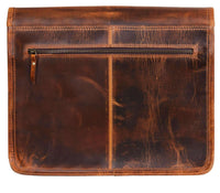 Genuine Leather Laptop Messenger Bag - Up-to 15" - Tan