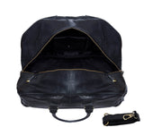 Mens Hand Made Real Leather Travel Bag - Black