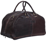 Mens Hand Made Real Leather Travel Bag - Brown