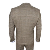 Liam - Men's 3 Piece Brown Checked Suit