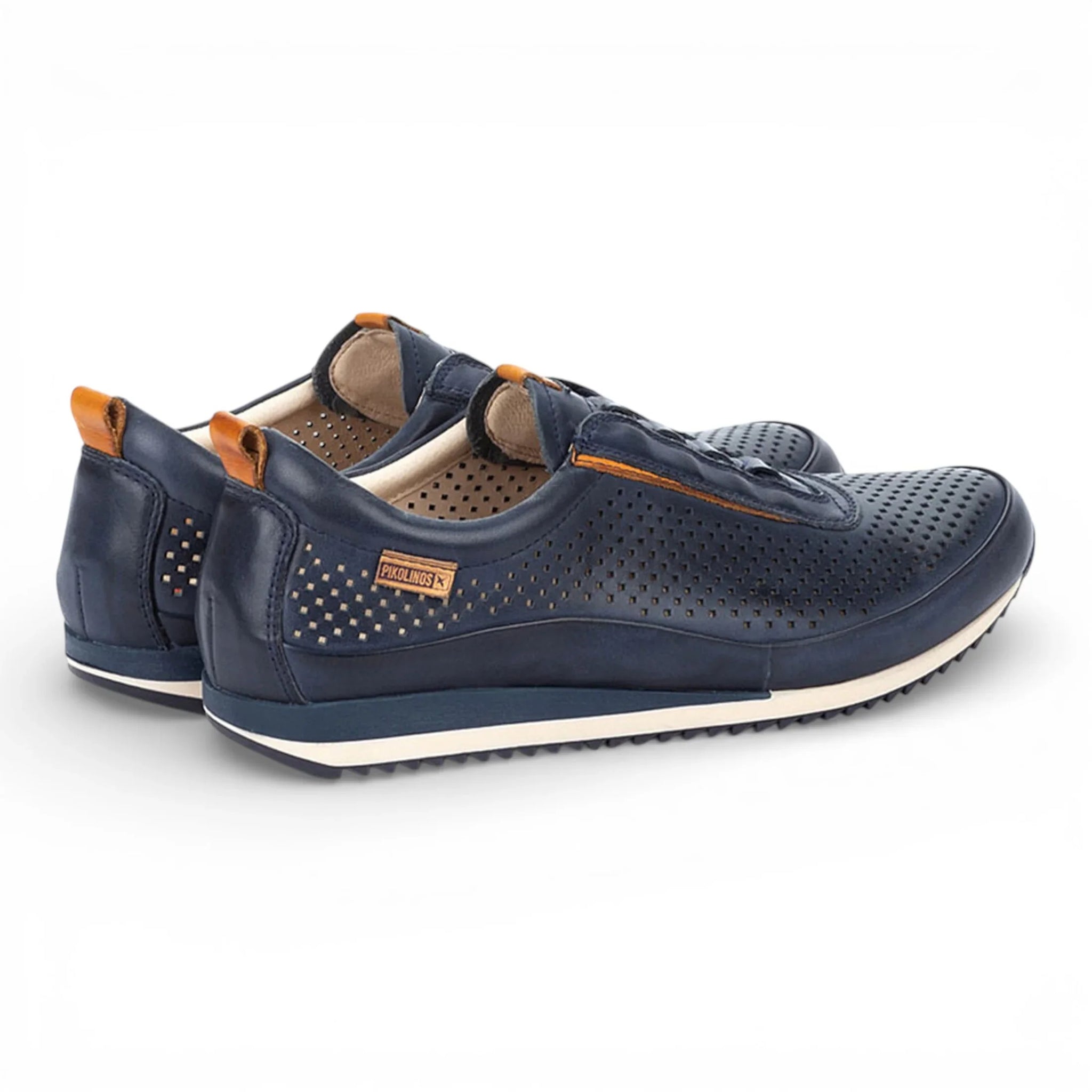 Liverpool - Teniși slip-on elastici din piele albastră pentru bărbați
