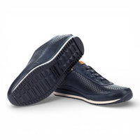 Liverpool - Teniși slip-on elastici din piele albastră pentru bărbați