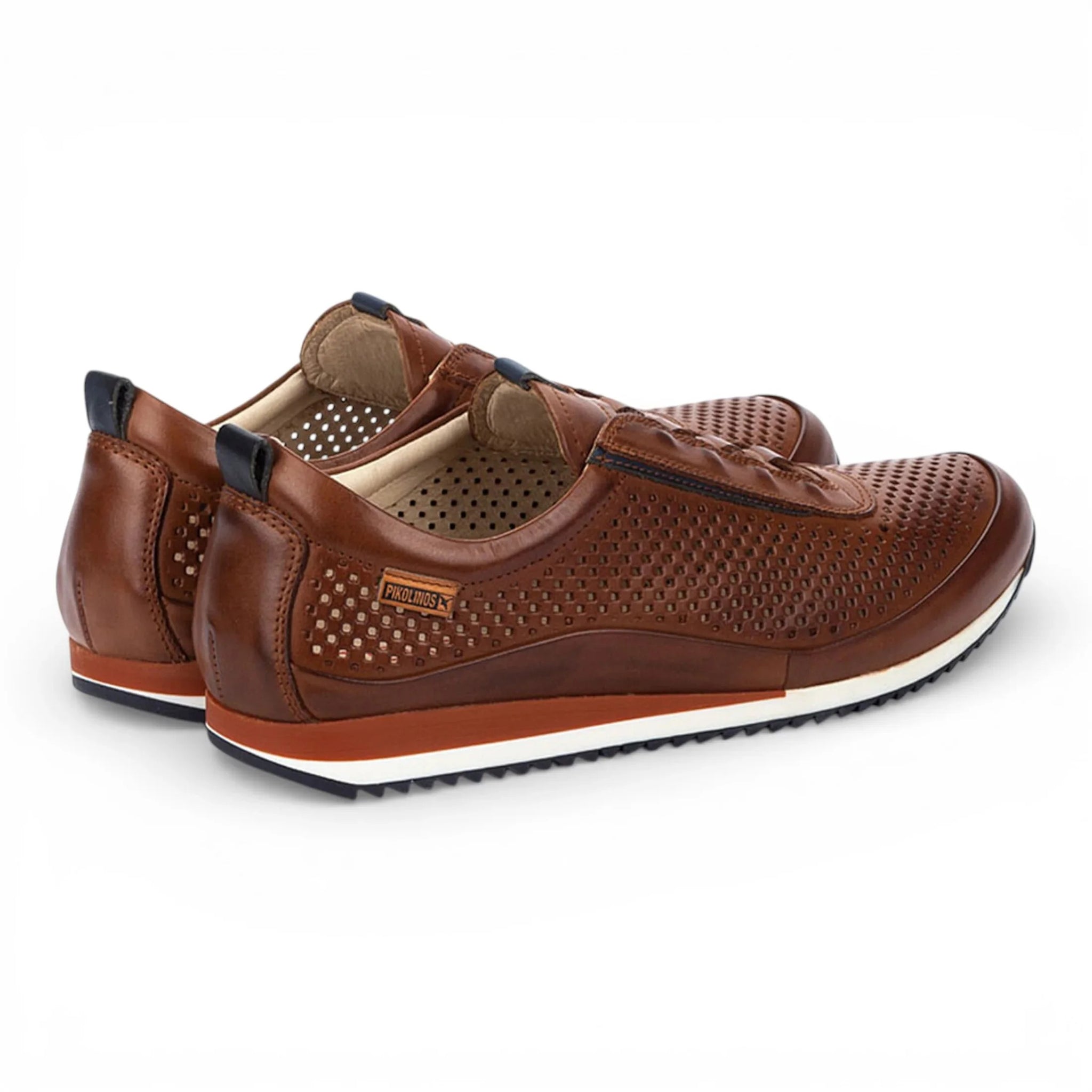 Liverpool - Teniși slip-on elastici din piele maro pentru bărbați