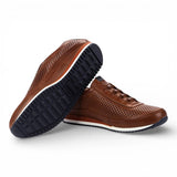 Liverpool - Teniși slip-on elastici din piele maro pentru bărbați