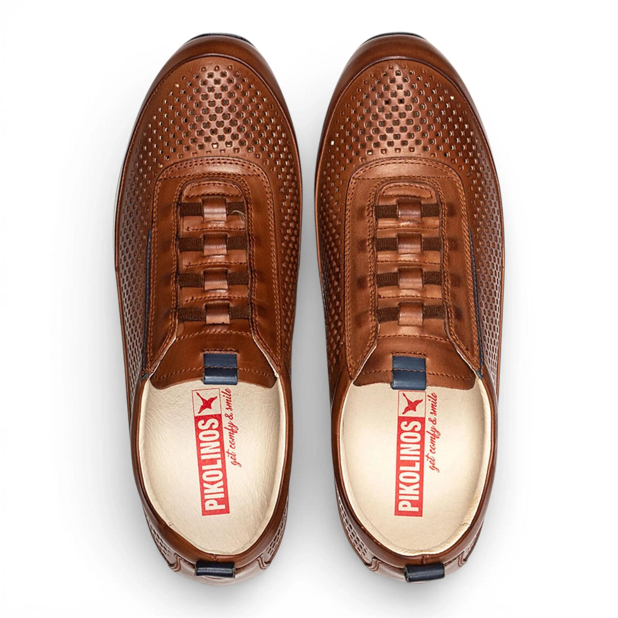 Liverpool - Teniși slip-on elastici din piele maro pentru bărbați