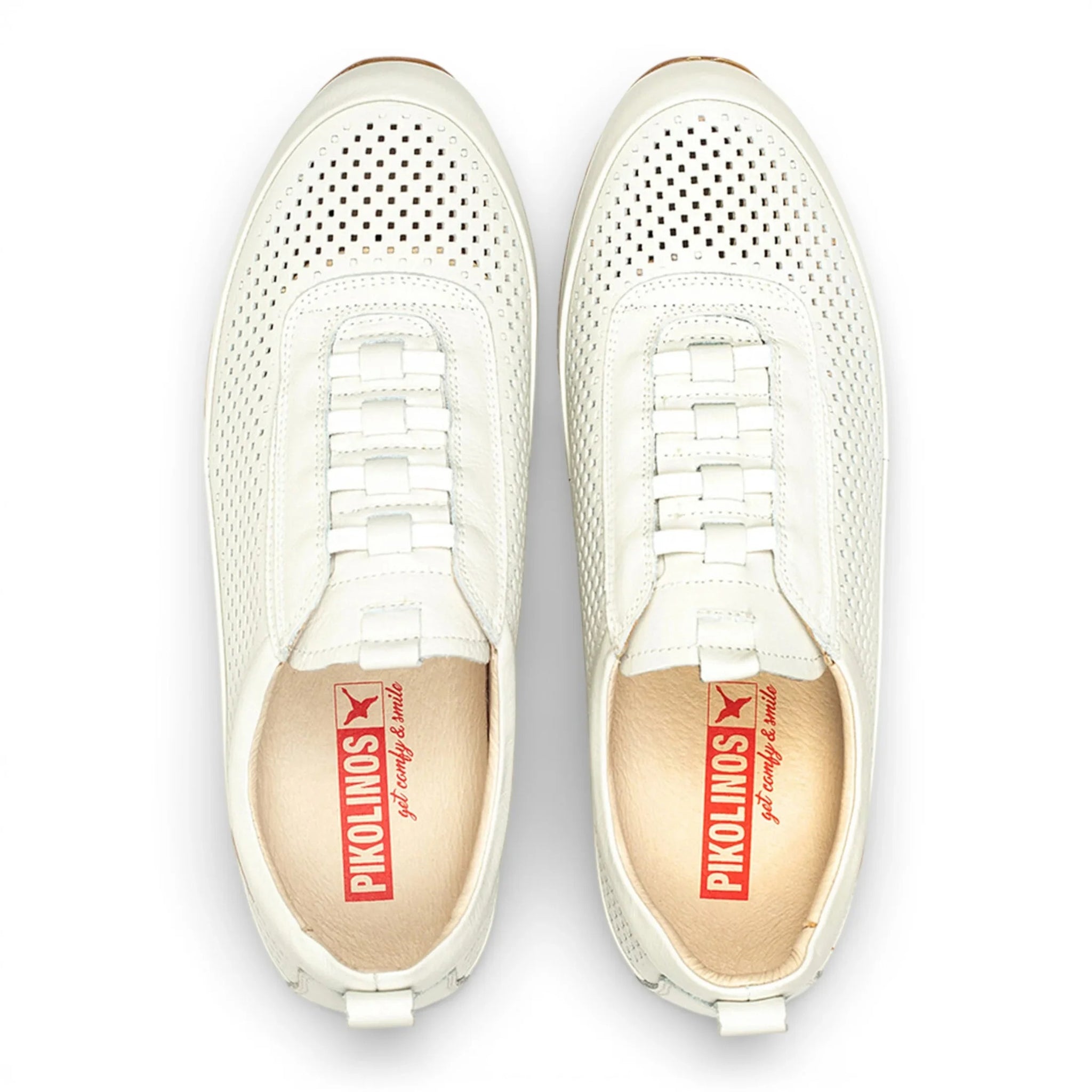 Liverpool - Teniși slip-on elastici din piele albă pentru bărbați