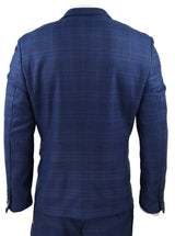 Marc Darcy Jerry - Blue 3 Piece Check Suit