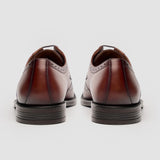 Lorenzo - Pantofi Oxford pentru bărbați, din piele lustruită, maro deschis