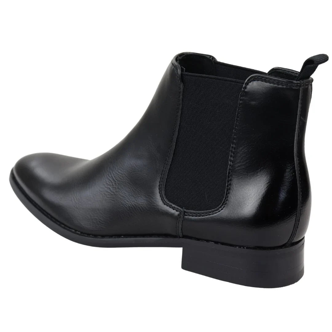 Men's Chelsea Slip On Black Ankle Boots