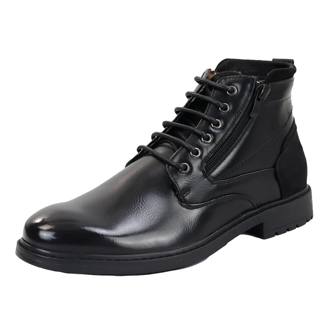 Men's Lace Up Black Ankle Boots
