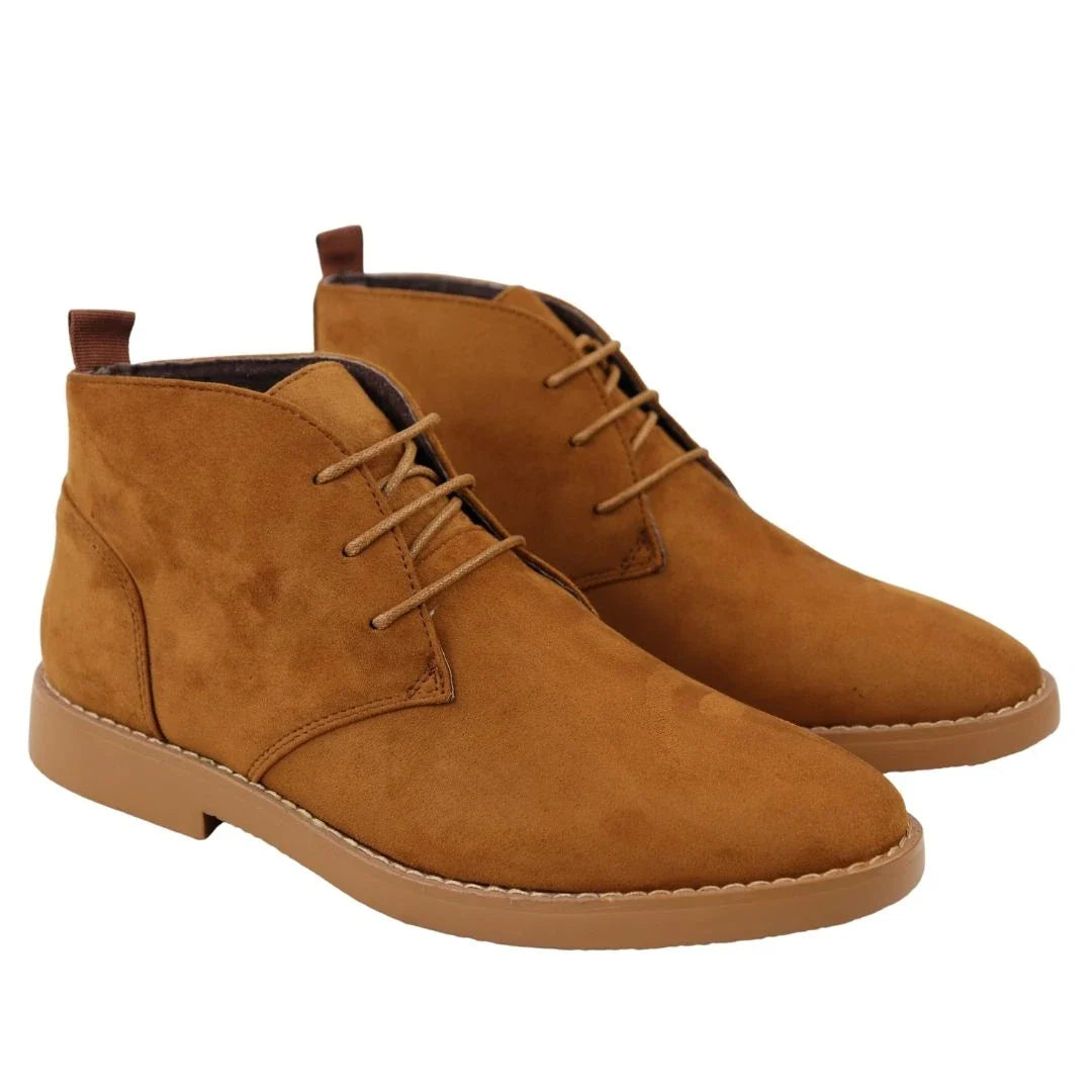 Mens's Chukka Desert Lace Up Tan Ankle Boots