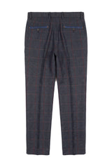 Madrid - Pantaloni bărbătești din tweed albaștri