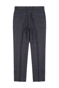 Madrid - Pantaloni bărbătești din tweed albaștri