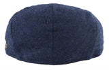 Men's Flat Cap Wool Herringbone Navy Tweed Classic 1920s Unisex Del Boy