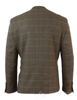 Mens Check Vintage Herringbone Tweed Grey Charcoal Blazer Jacket Fitted-Oak
