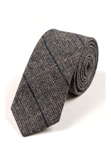 Cravate Marc Darcy bărbătești din tweed cu model herringbone texturat, clasice, vintage, retro, DX7