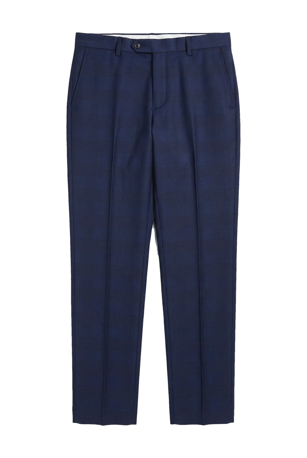 Mark - Pantaloni bărbătești în carouri bleumarin