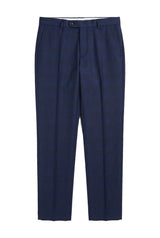 Mark - Pantaloni bărbătești în carouri bleumarin
