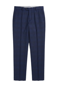 Mark - Pantaloni bărbătești în carouri bleumarin