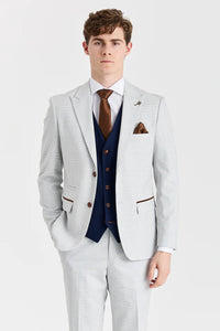 Costum Mark Stone cu vestă contrastantă Mayfair bleumarin