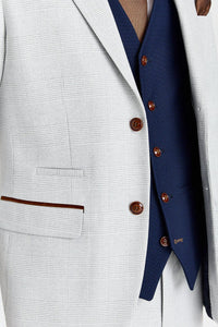 Costum Mark Stone cu vestă contrastantă Mayfair bleumarin
