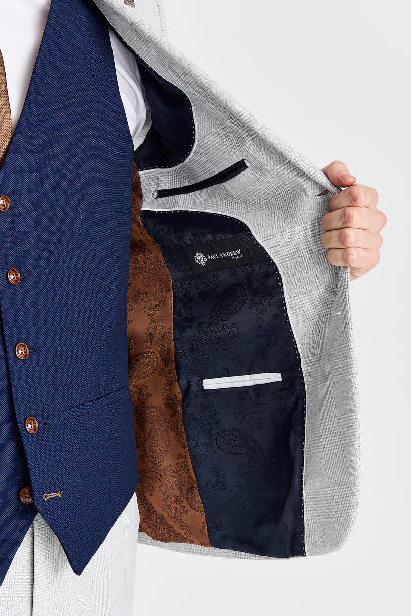 Costum Mark Stone cu vestă contrastantă Mayfair bleumarin