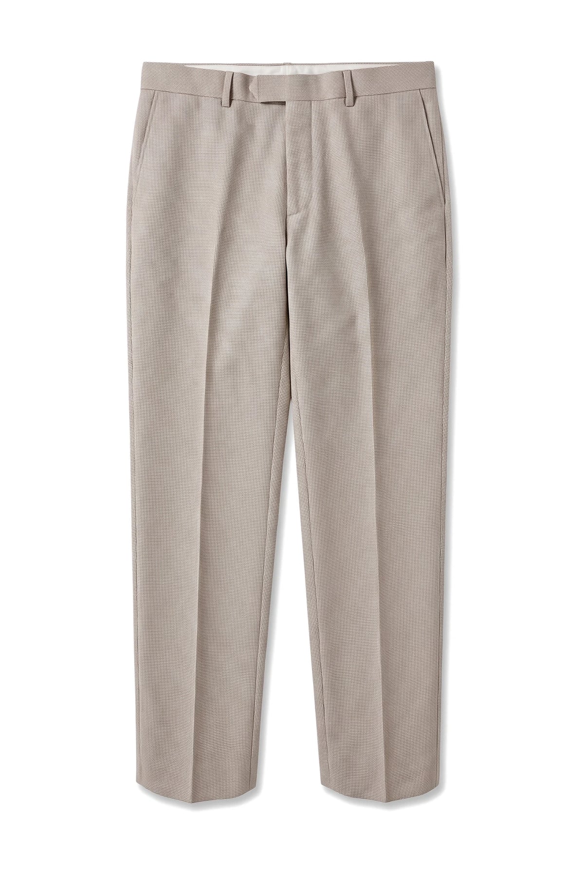 Mayfair - Pantaloni eleganti bej Birdseye pentru bărbați