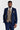 Costum texturat Mayfair bleumarin cu vestă contrastantă din tweed Harris maro
