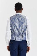 Costum texturat Mayfair bleumarin cu vestă Harris bleumarin cu imprimeu contrastant din tweed