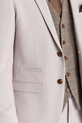 Costum texturat Mayfair Stone cu vestă din tweed Harris Brown