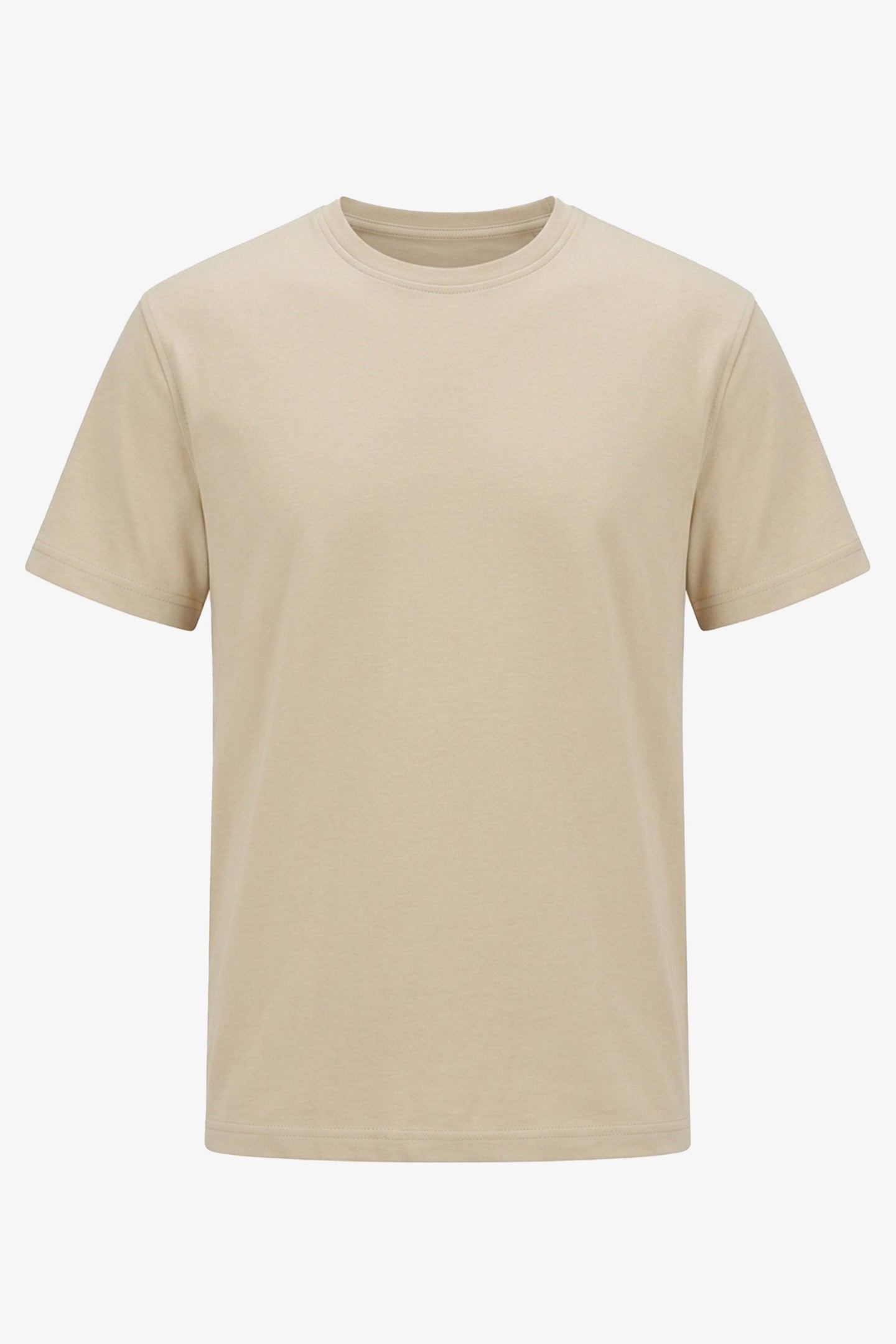 Tricou bărbătesc bej clasic din amestec de bumbac