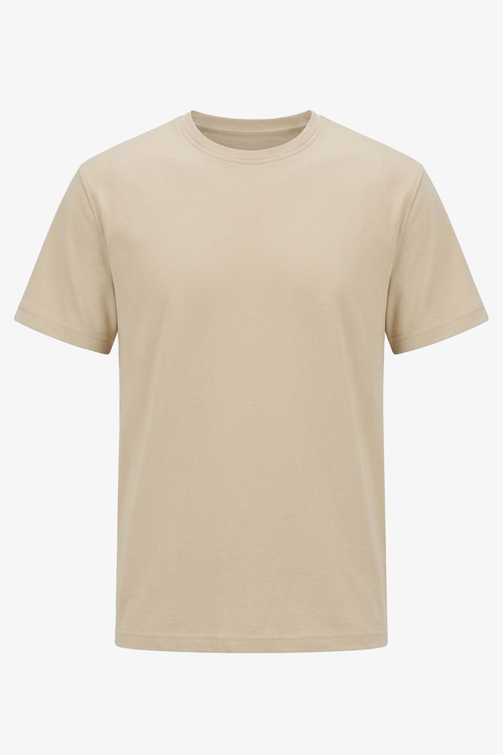 Tricou bărbătesc bej clasic din amestec de bumbac