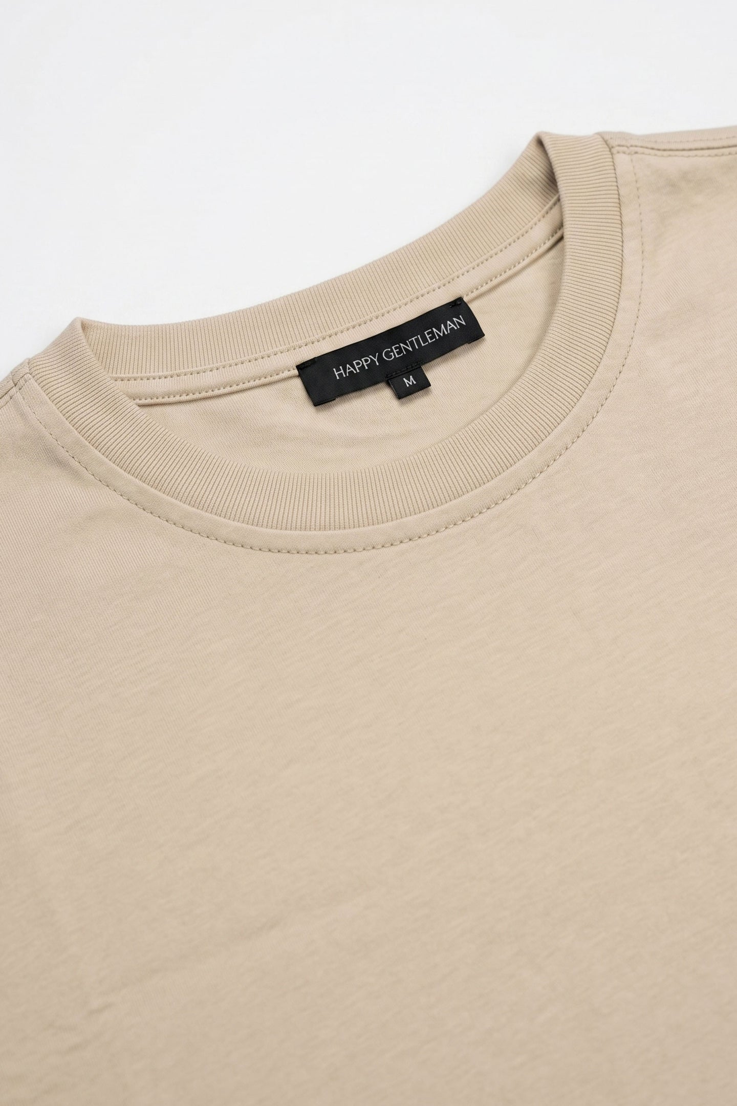 Tricou bărbătesc bej clasic din amestec de bumbac