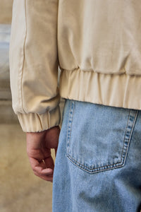Jachetă bej Utility Bomber ușoară, căptușită, cu fermoar, pentru bărbați