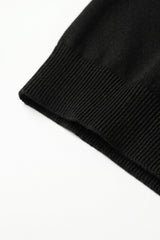 Tricou bărbătesc clasic negru tricotat, cu mânecă scurtă, guler rotund