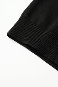 Tricou bărbătesc clasic negru tricotat, cu mânecă scurtă, guler rotund
