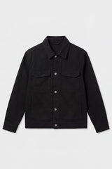 Jachetă bărbătească neagră din bumbac twill - cămașă tip camionetă