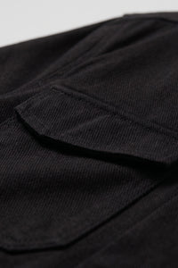 Jachetă bărbătească neagră din bumbac twill - cămașă tip camionetă