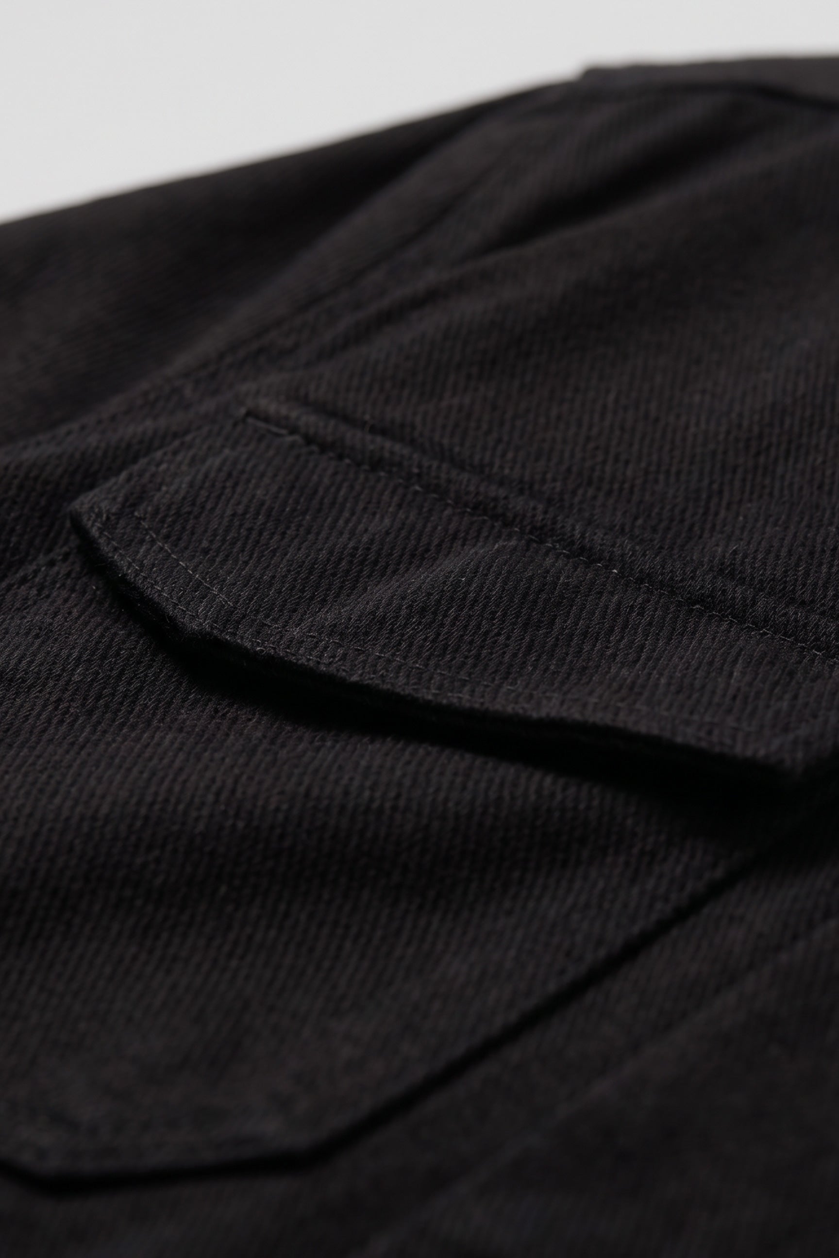 Jachetă bărbătească neagră din bumbac twill - cămașă tip camionetă