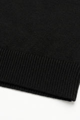 Pulover bărbătesc negru tricotat cu guler rotund, model acrilic