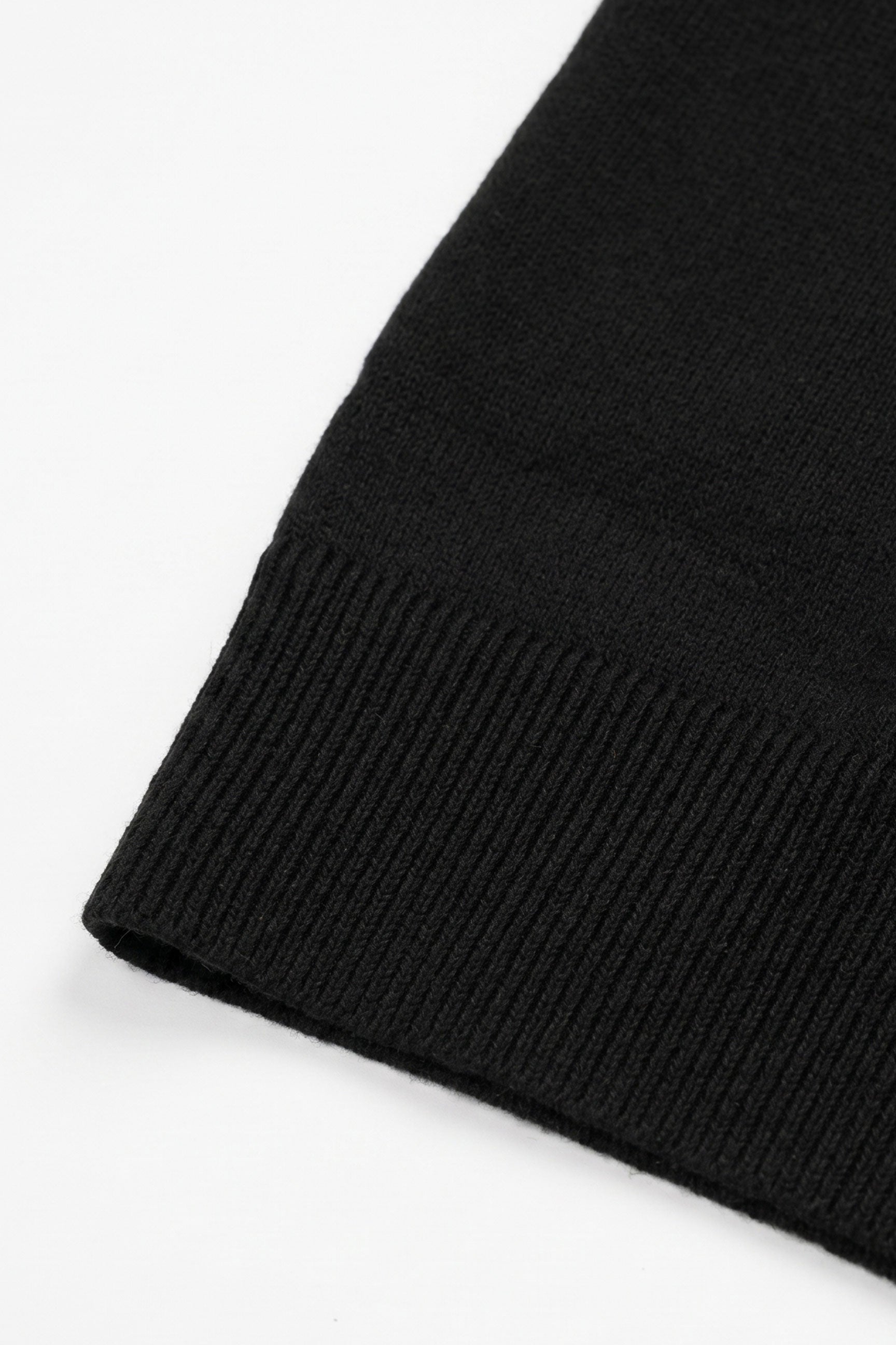 Tricou polo bărbătesc negru tricotat, cu guler fermoar, amestec moale, mânecă scurtă