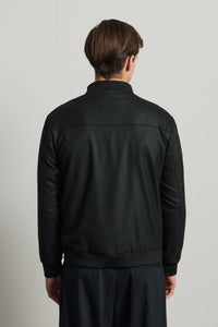 Jachetă bomber elegantă minimalistă neagră pentru bărbați