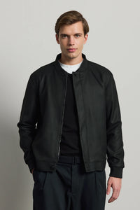 Jachetă bomber elegantă minimalistă neagră pentru bărbați